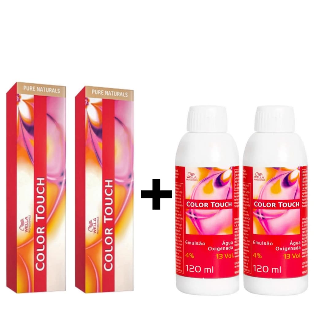 Kit 02 Tonalizante Color Touch + 02 Emulsões 4% 13 Vol. 120 ml Wella Professionals