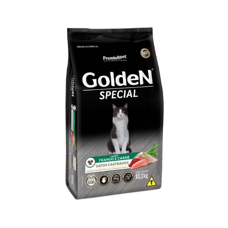 Golden gato Special castrado 10 kg (sabor carne e frango junto)