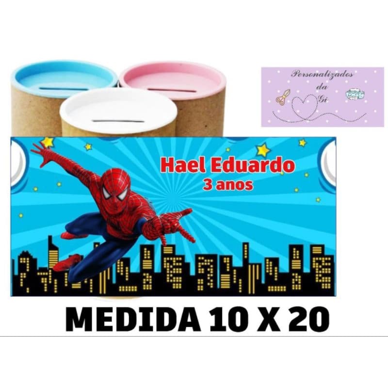 Adesivos Personalizados para Cofrinhos Homem aranha lembrancinhas Personalizadas para festas aniversários.
