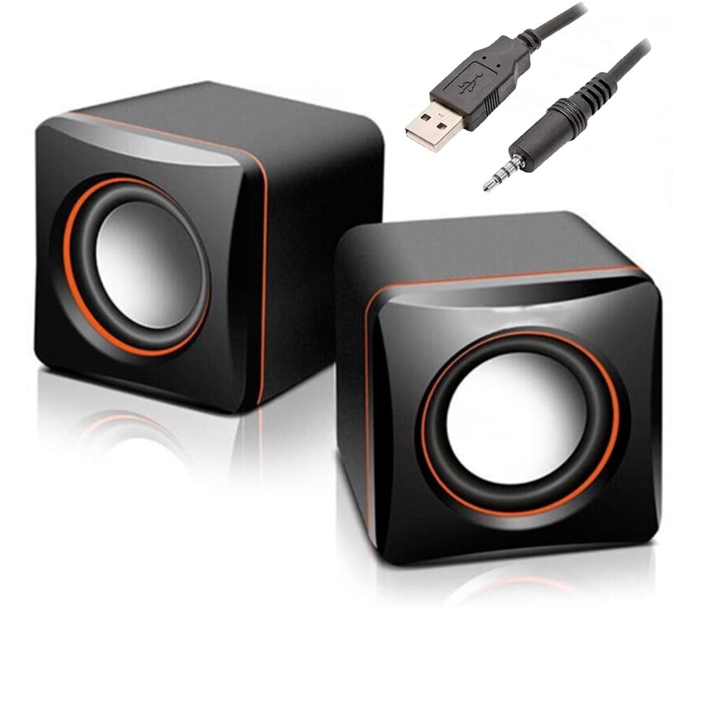 Caixa de som PC/Computador/Notebook com cabo auxiliar 2.0 D-02A USB