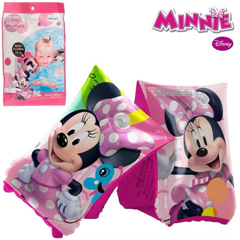 BOIA DE BRAÇO INFANTIL MINNIE ATE 20kg BOIA PISCINA DISNEY