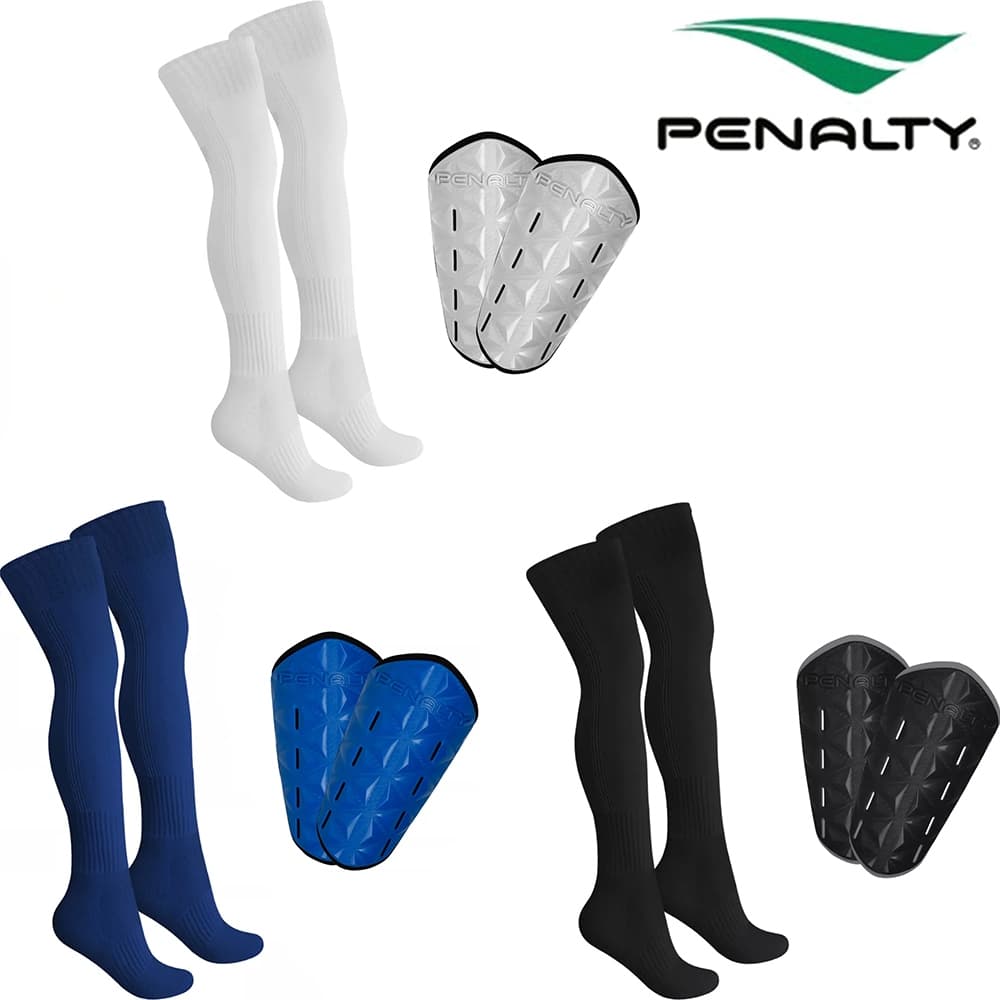 Kit Meião e Caneleira Futebol Futsal Penalty Adulto Juvenil Original