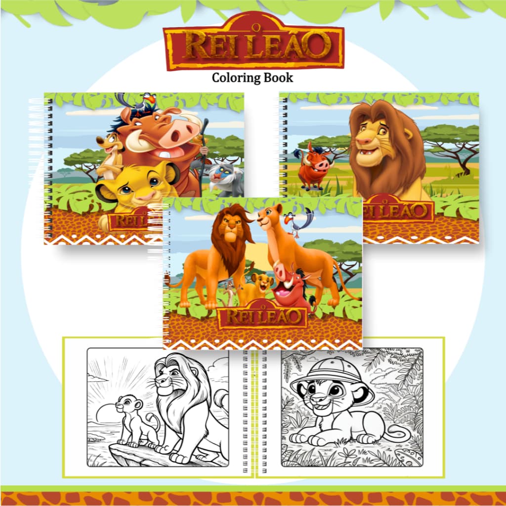 Livro de Colorir Rei Leao com 52 folhas de 120g