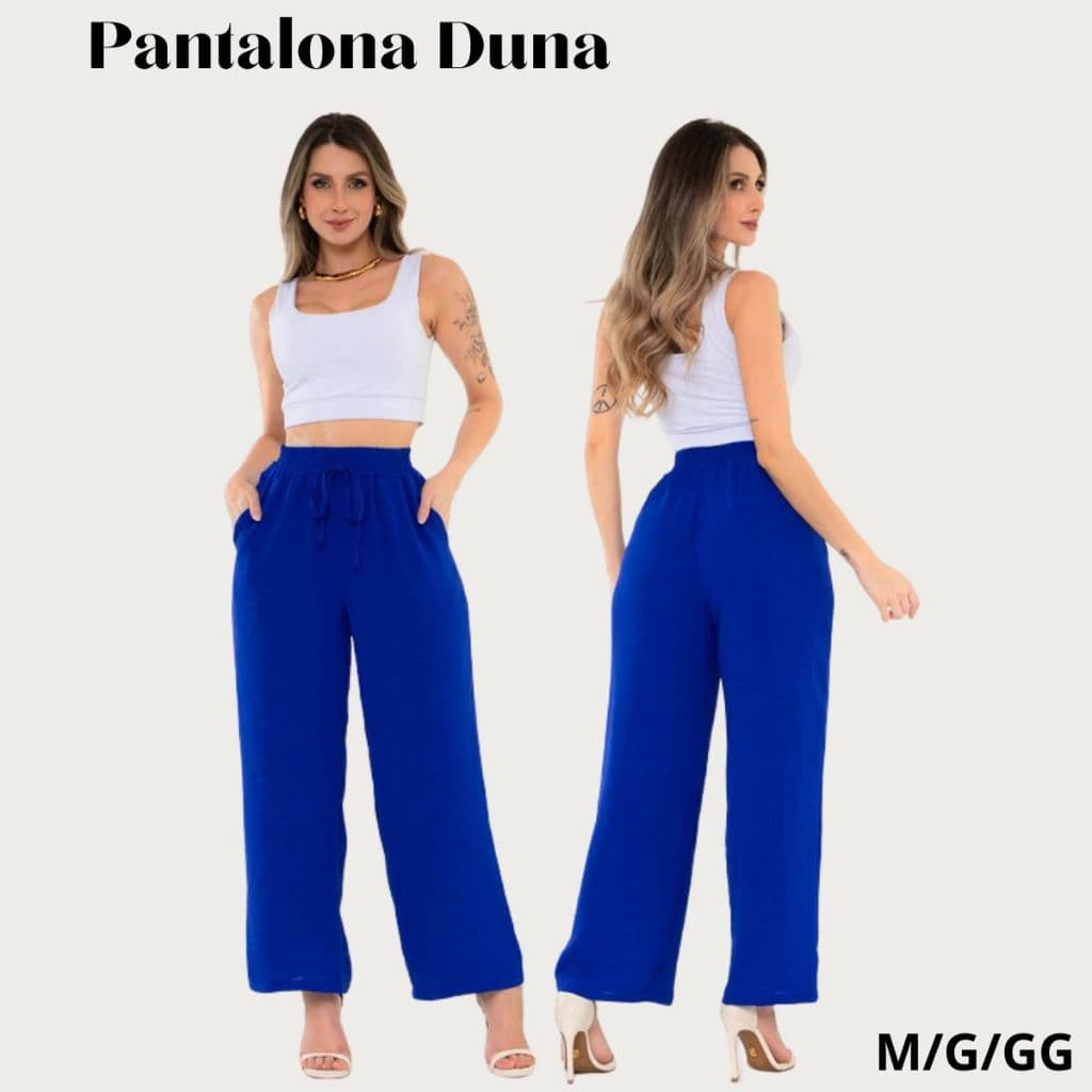 Calça Pantalona  Wide Leg Feminina  Alfaiataria Tecido Duna