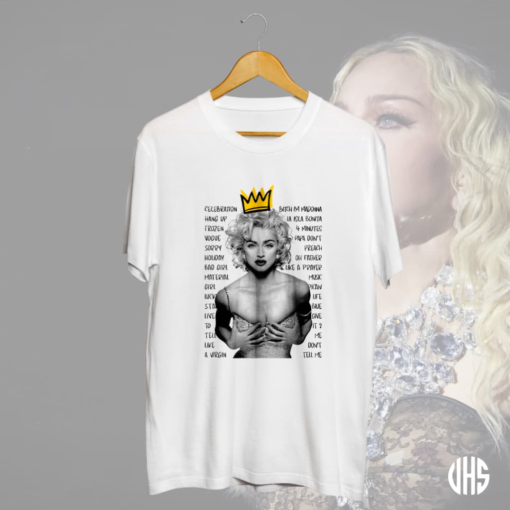 Camisa Madonna Songs Algodão Unissex
