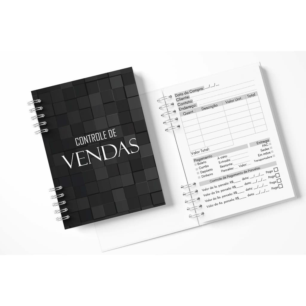 Caderno de Controle de Vendas a Prazo, vendas parceladas, Fiado (ref0087)