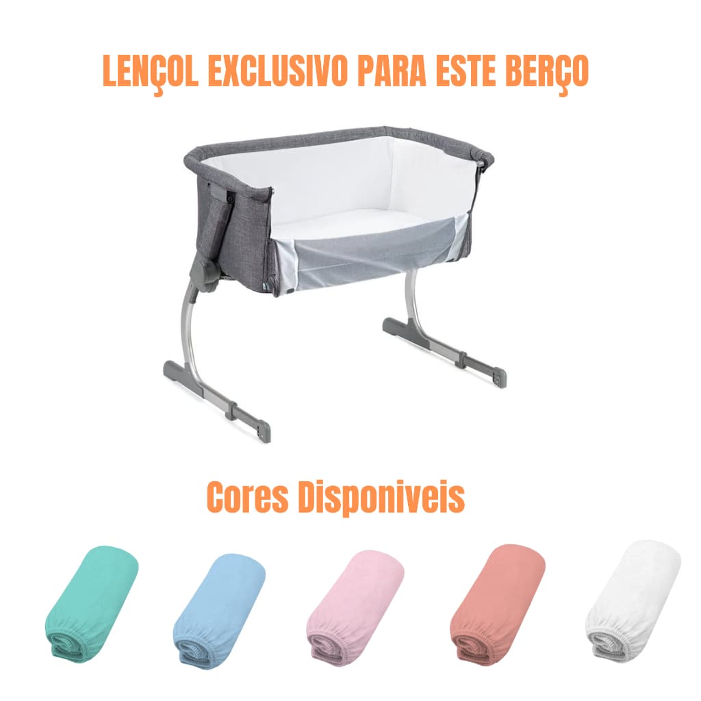 Lençol para Berço Portátil Side By Side - Safety - 100% Algodão