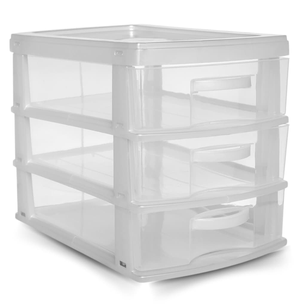 Gaveteiro Multiuso Branco Organizador de Mesa Plástico 3 Gavetas Jaguar