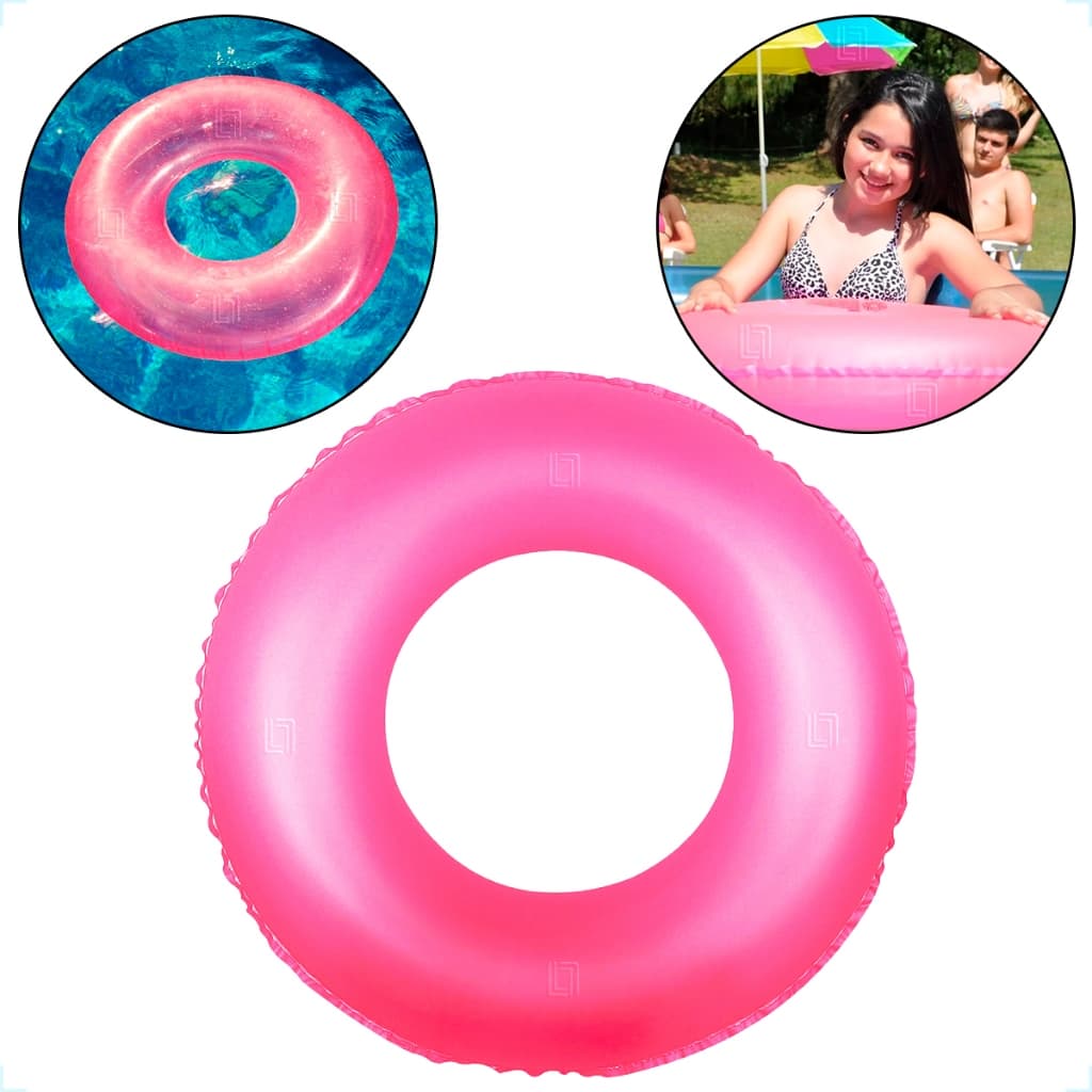 Boia Neon 90cm Grande Colorida Inflável Piscina Praia Adulto Criança Translucida Gigante