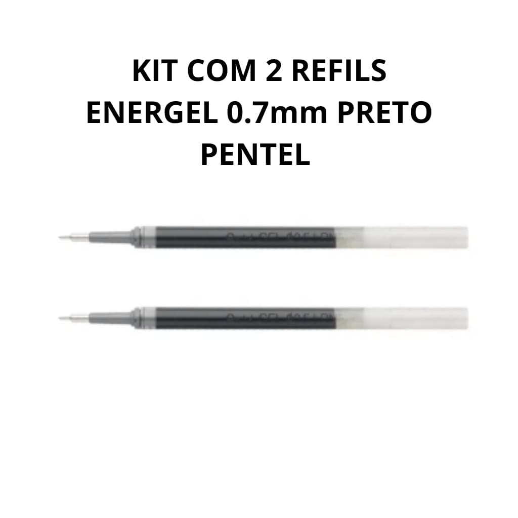 Refil Caneta Energel Lr7-a 0.7 Preta Kit Com 2 Cargas Pentel