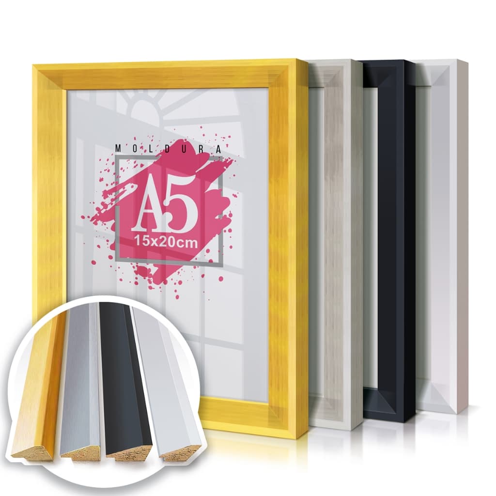 Quadro Moldura A5 15x21 Porta Retrato Com Flex Glass Certificado Caixa Alta