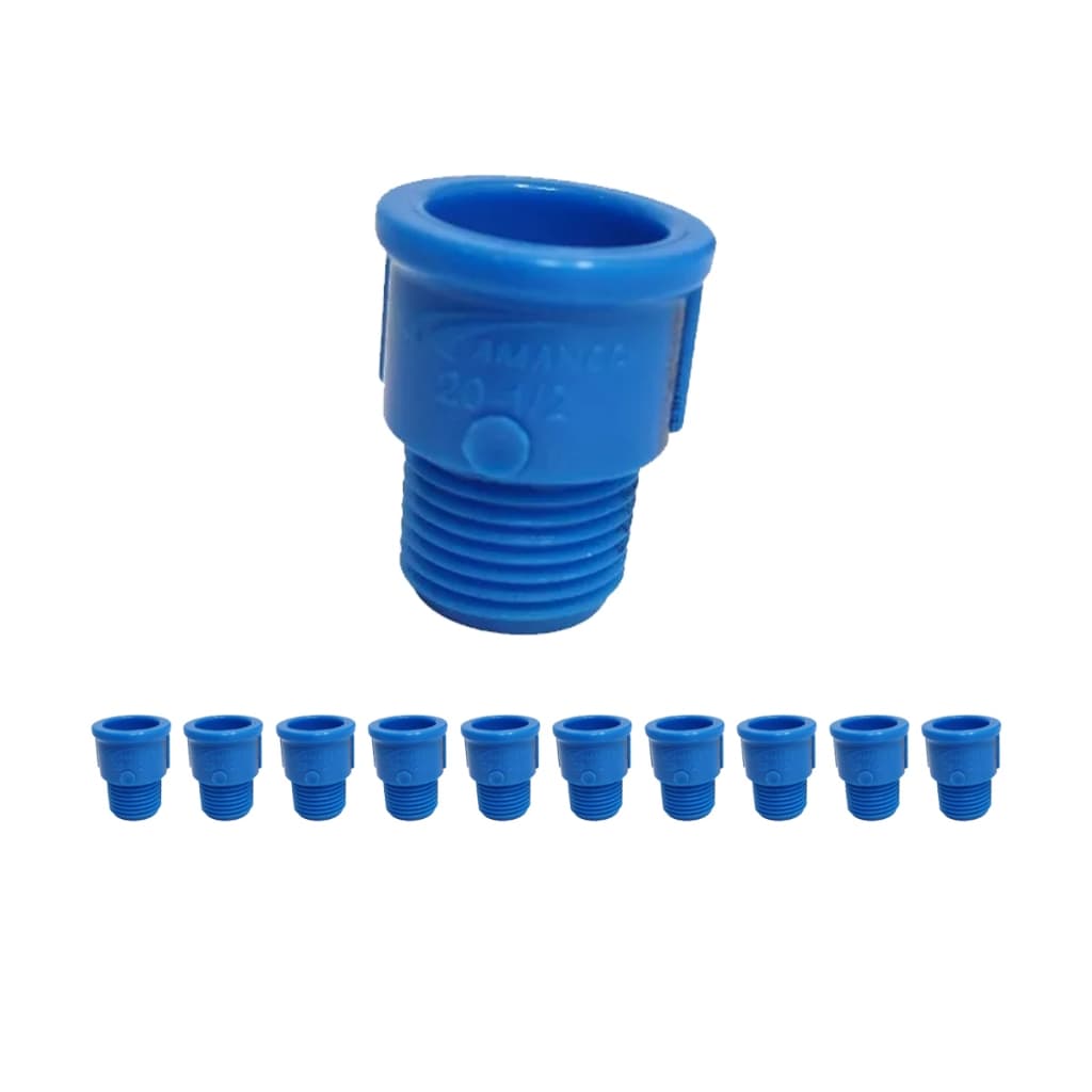 Adaptador Curto Dn 20x1/2 SoIda/Rosca Amanco 10 Unidades irrigação