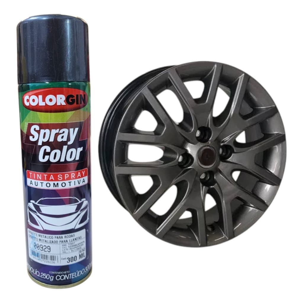 Tinta Spray Automotiva Colorgin Automotivo Grafite P/rodas 300ml Uso Profissional