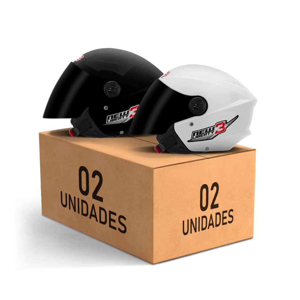 Kit Capacete Moto Aberto Masculino e Feminino Pro Tork New Liberty 3 Three Viseira Fumê Preto