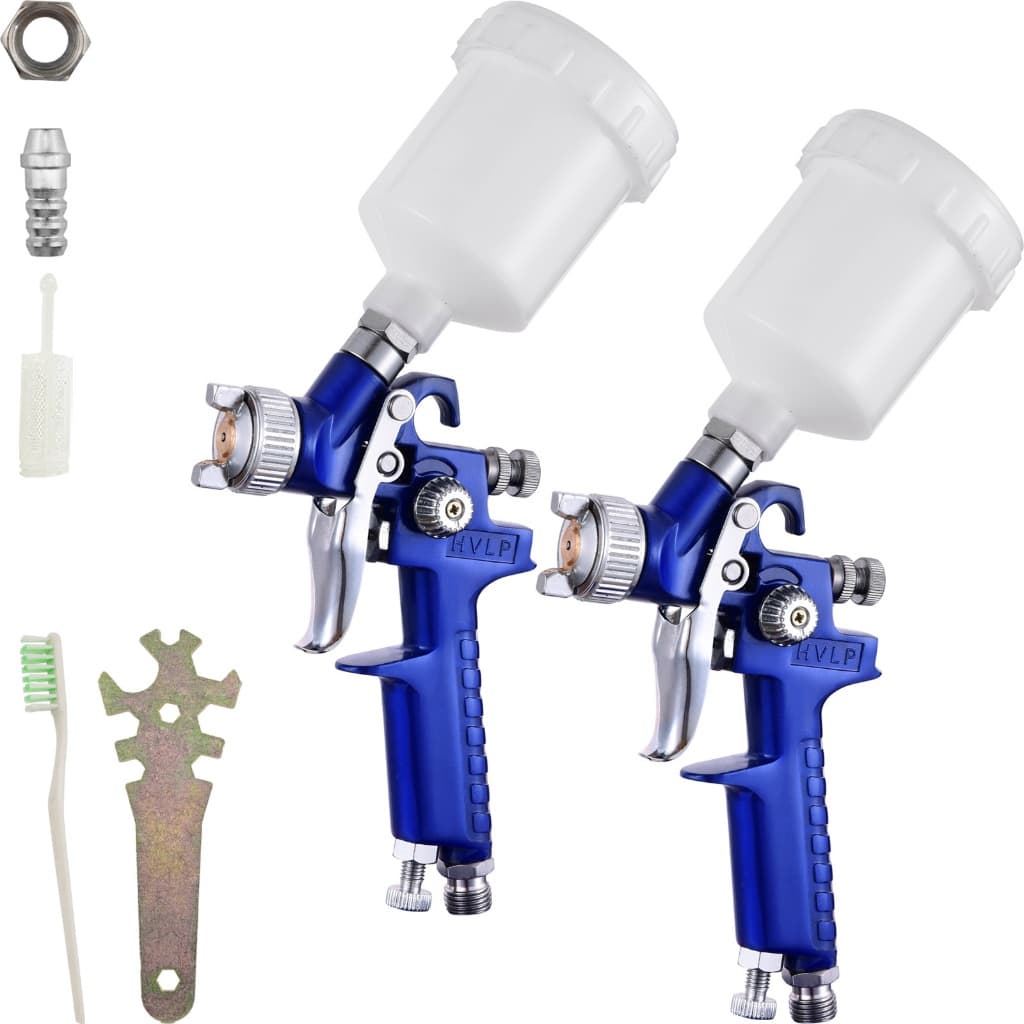 Pistola De Pintura Bico 0.8mm Gravidade Profissional Kit 2 Peças