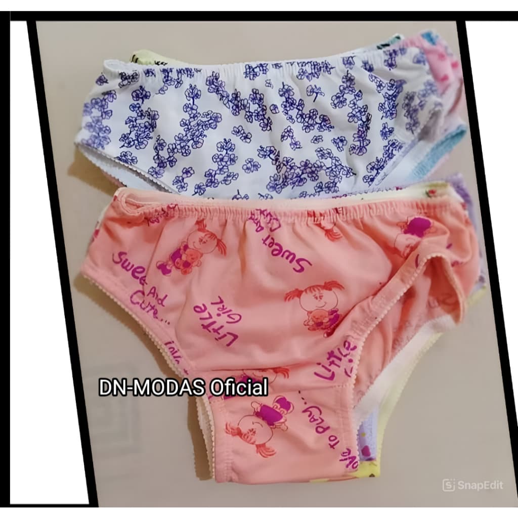 Kit 10 Unidades Infantil Menina Qualidade Premium Malha Tipo Algodão
