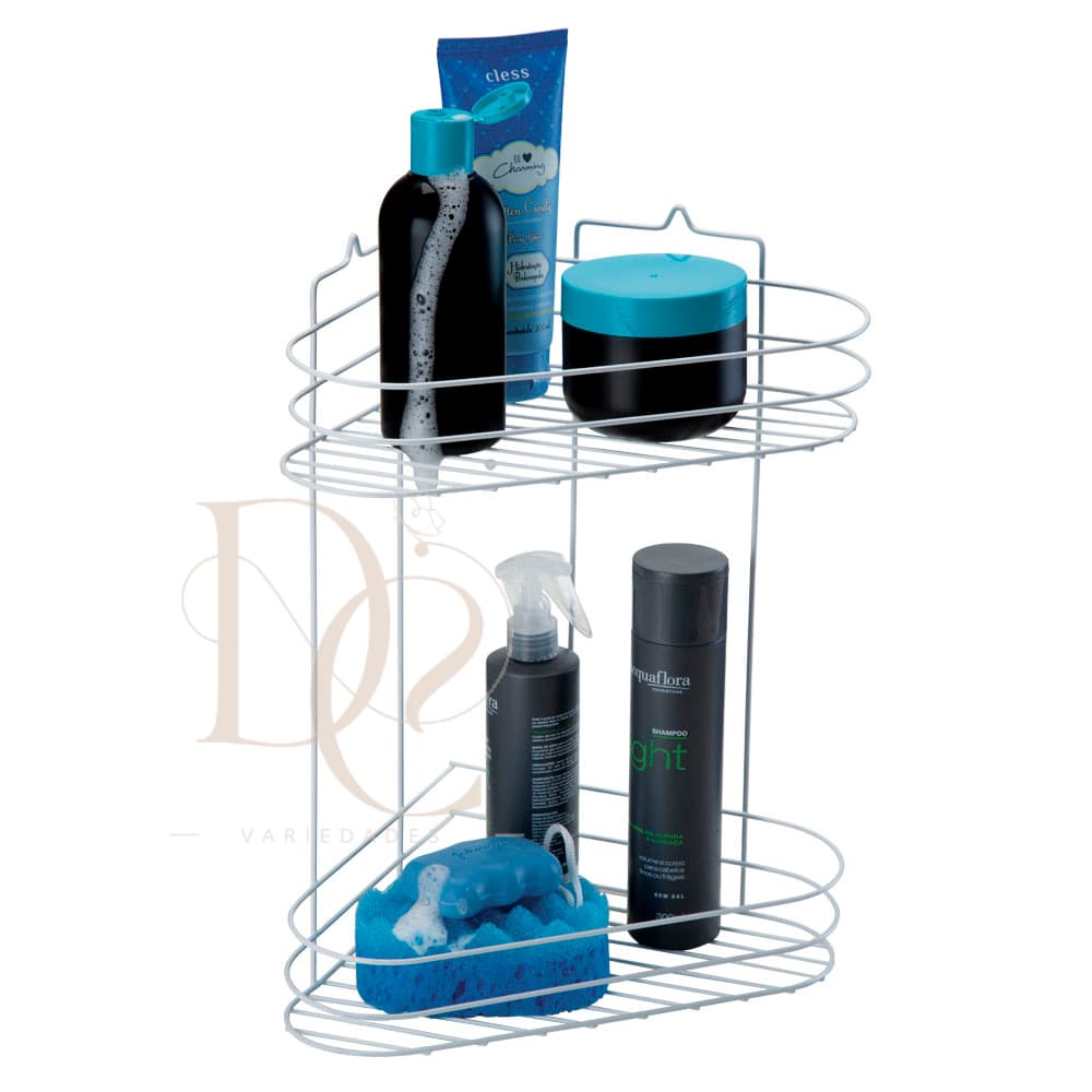 Cantinho de Banheiro Organizador Duplo Suporte Porta Shampoo