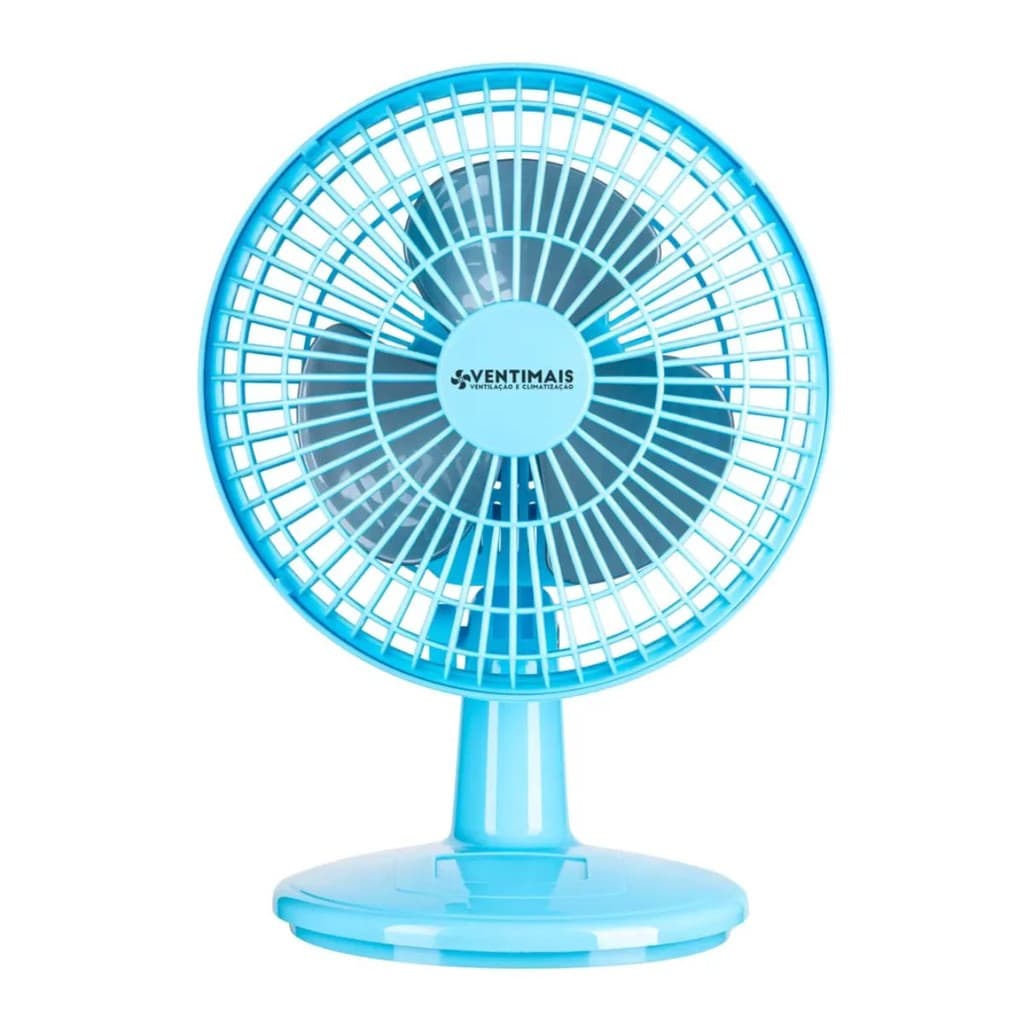 Mini ventilador mesa e parede 20cm ventimais turbo 2 velocidade azul e prata 220V