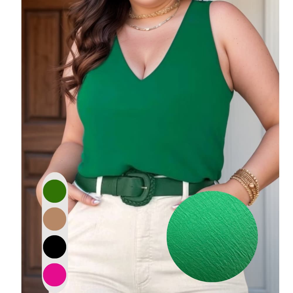 Blusa  Feminina Regata Social  Alça Grossa  sem transparência