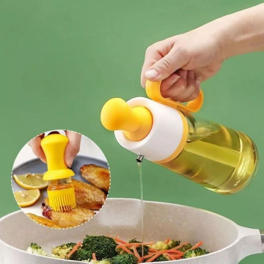 Dispenser 2 Em 1 Porta Azeite Óleo Galheteiro De Vidro 550ml