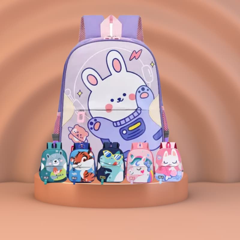 Mochila infatil creche Menino Menina Bichinhos Estampados