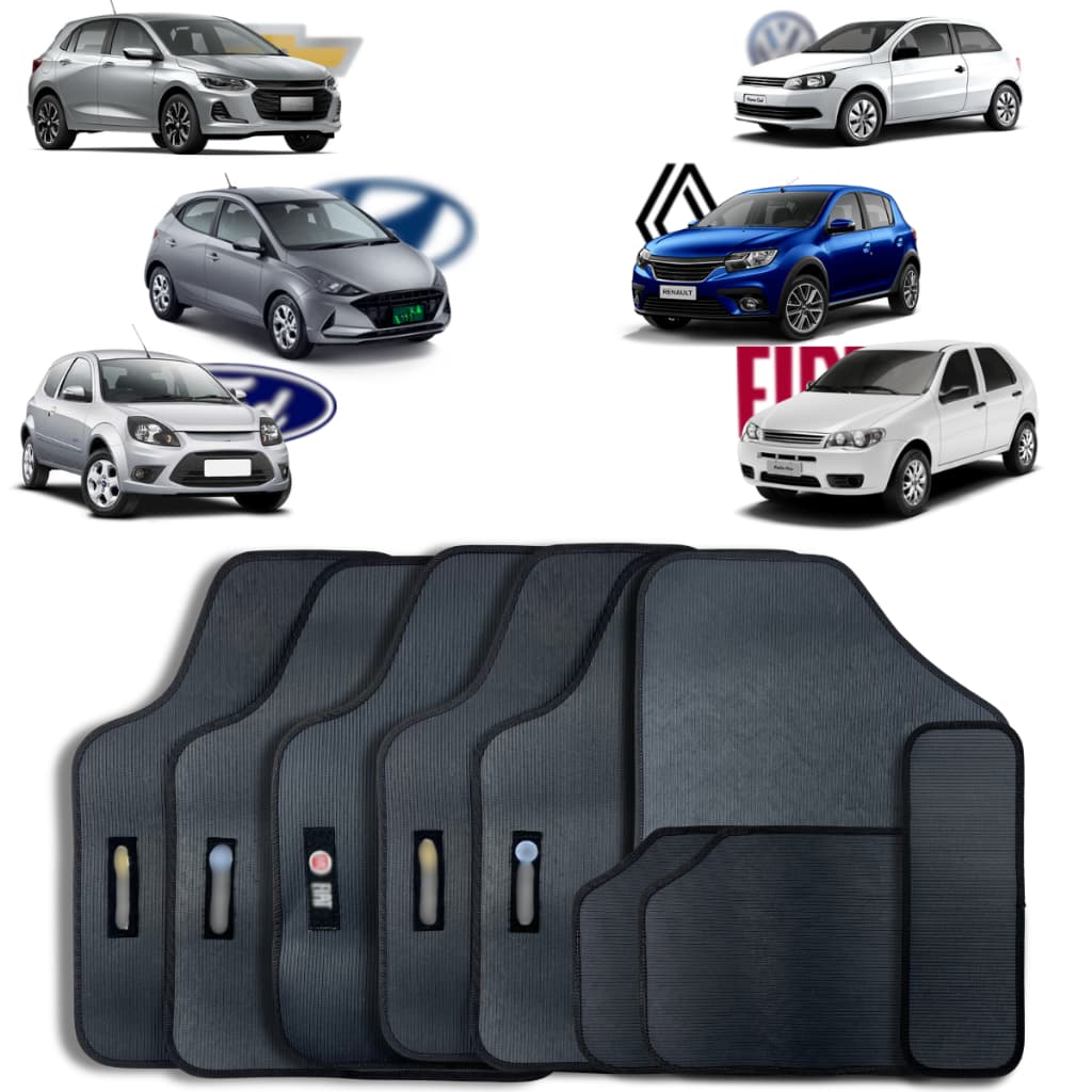 Tapete Universal Borracha PVC Resistente Todos os Carros e Anos
