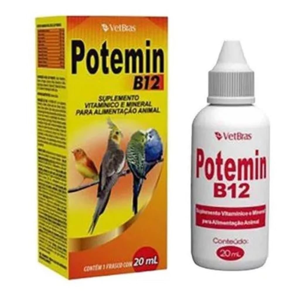 Vítaminas Passaros Aves Geral Potemin B12 20ml