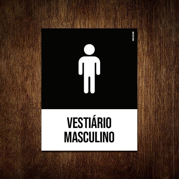 Placa  Decorativa Vestiário Maculino 20x30 MDF