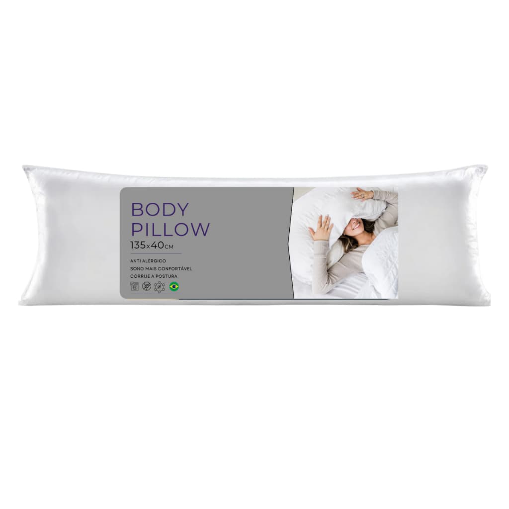 Travesseiro De Corpo Body Pillow Fibra Anti alérgica 135x40 cm Xuxão