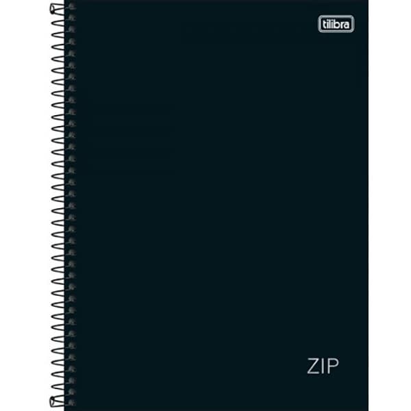 Caderno Tilibra Universitário Capa Dura Zip Preto 10 matérias 160 fls