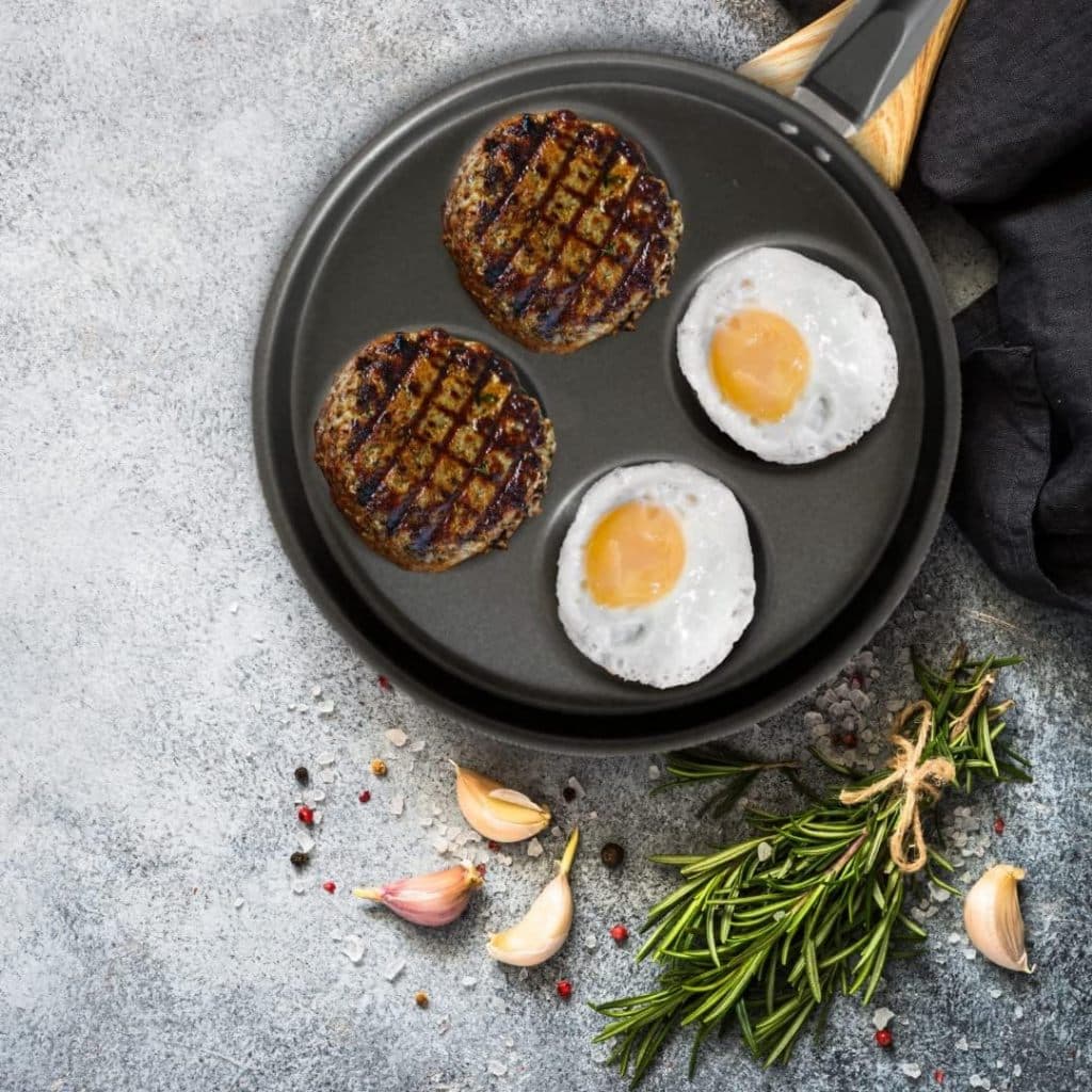 Frigideira 4 Em 1 Multiuso Com Divisórias Antiaderente Ovos Hamburgers Omeletes
