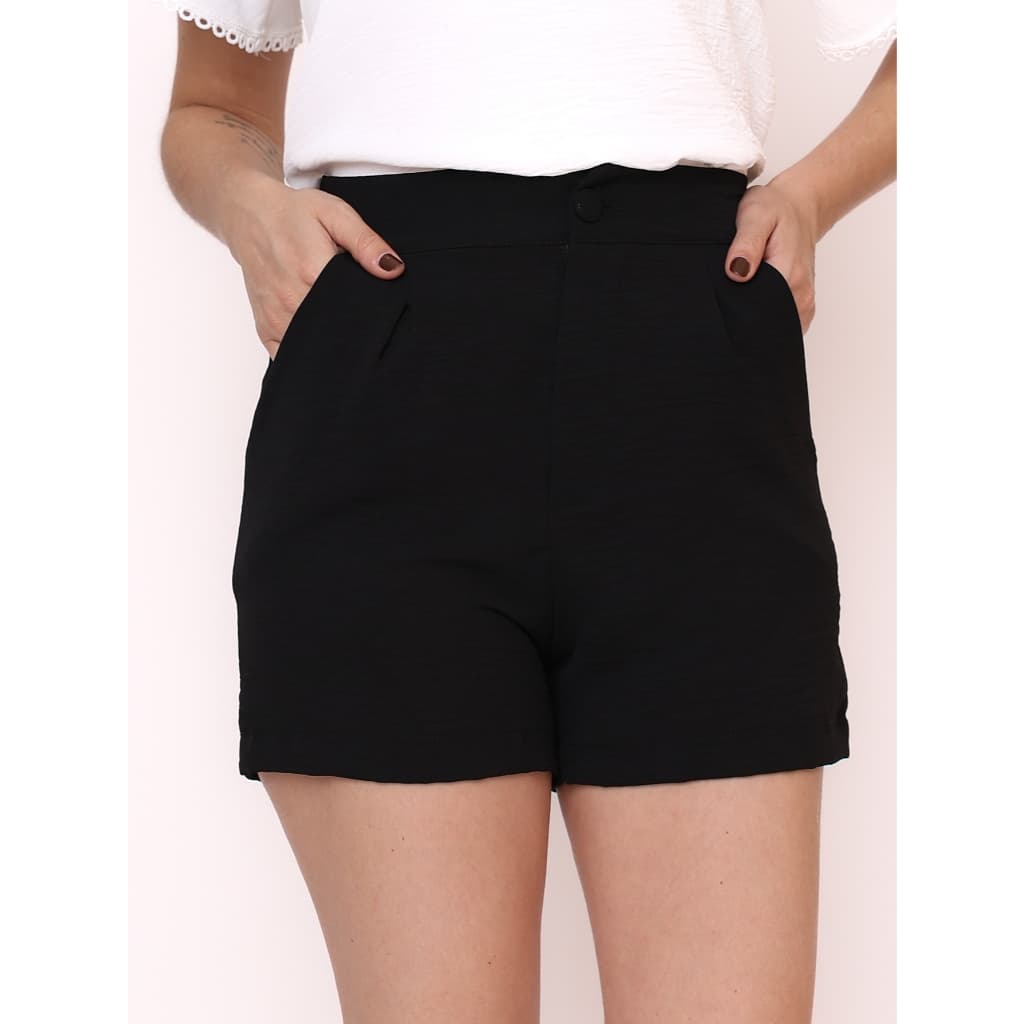 L.L.MODAS FEMININA short duna basico com bolso e elastico traseiro cdg-sht-7