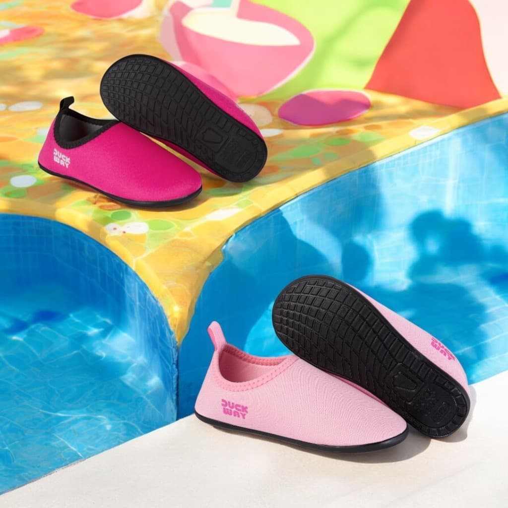 Kit 2 Sapatilha Lisa Infantil Menina Aquática Antiderrapante Piscina Praia Meia Duck Way Calce Fácil