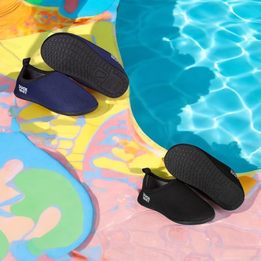 Kit 2 Sapatilha Lisa Infantil Menino Aquatica Antiderrapante Piscina Praia Meia Duck Way