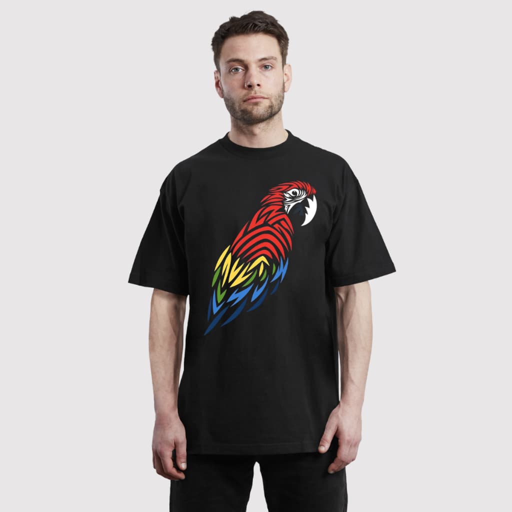 Camiseta Oversize Masculina Estampada Arara Streetwear