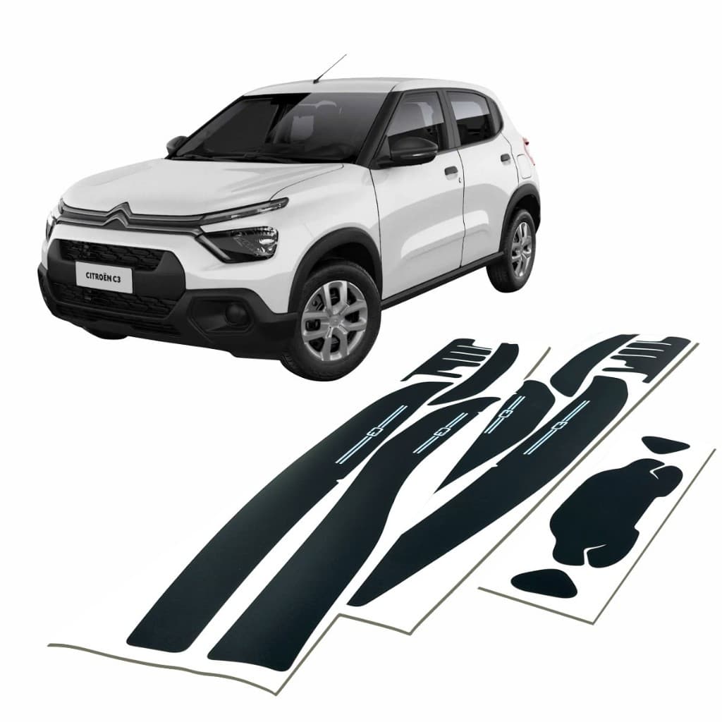 Kit Citroen C3 2023 A 2025 Soleiras Portas + Mala Acessórios para Carro MRMAGOO