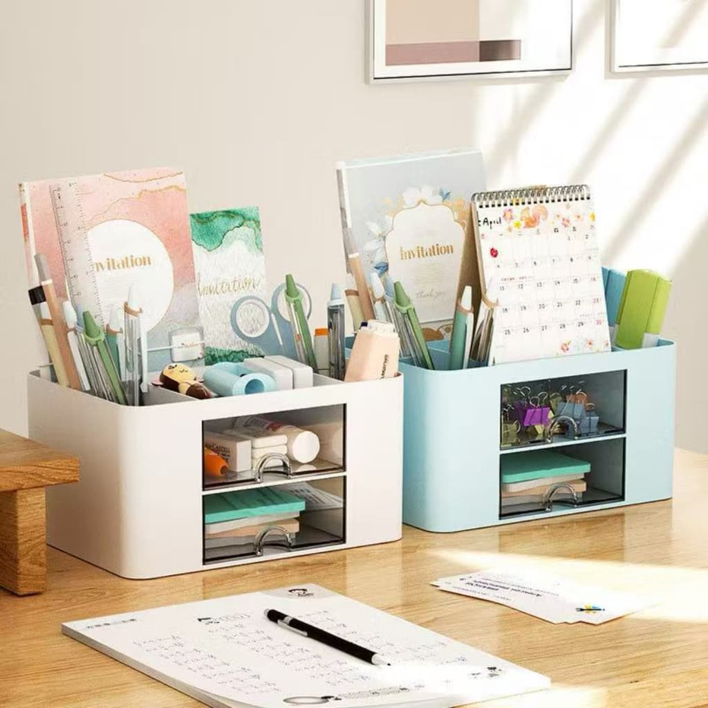 Organizador Mesa Porta Treco Caneta Gaveta/Maquiagem Escritório Multiuso