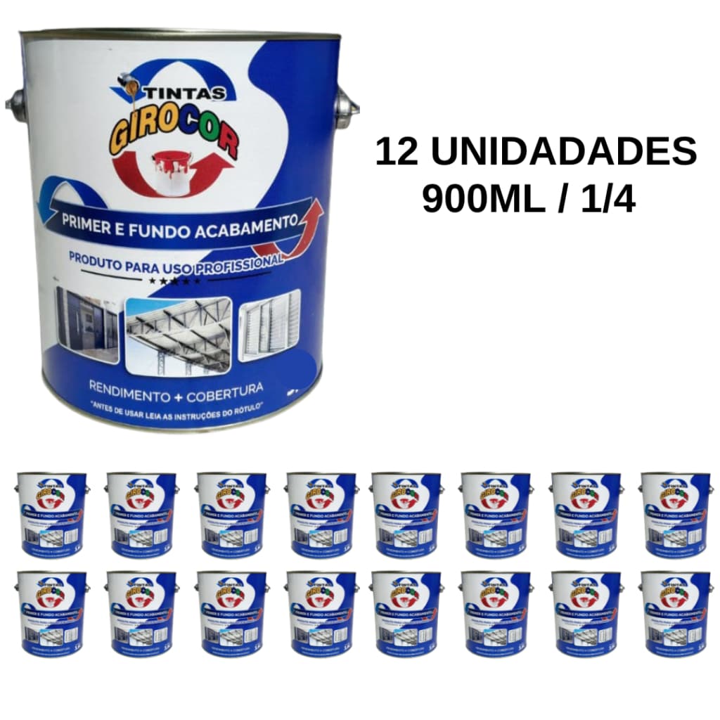 Zarcão Primer Fundo Preparador Linha Premium Cinza Médio 900ml