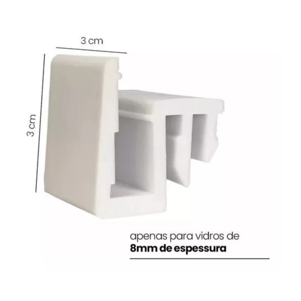 Guia Deslizante De Box De Banheiro De Vidro De Correr 8 Mm