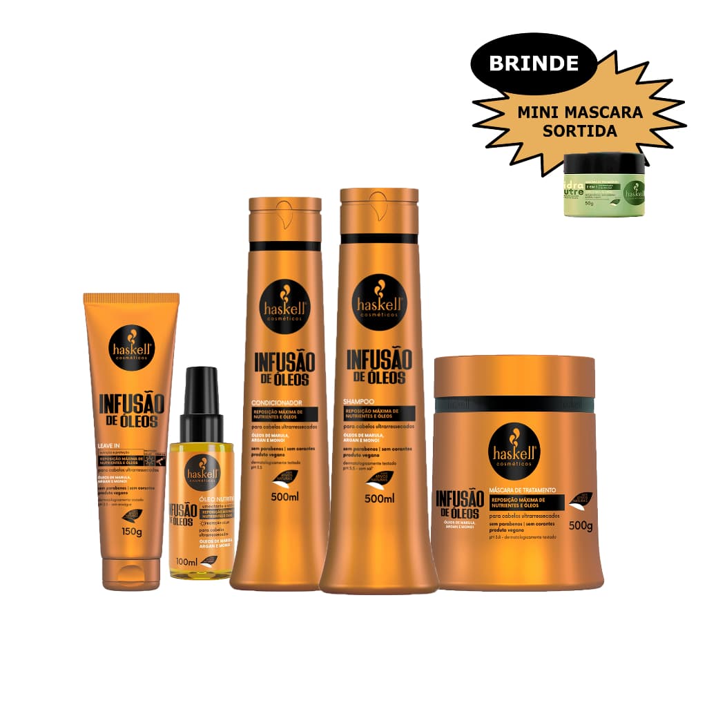 Kit Haskell Infusão De Óleos 500 Ml Completo