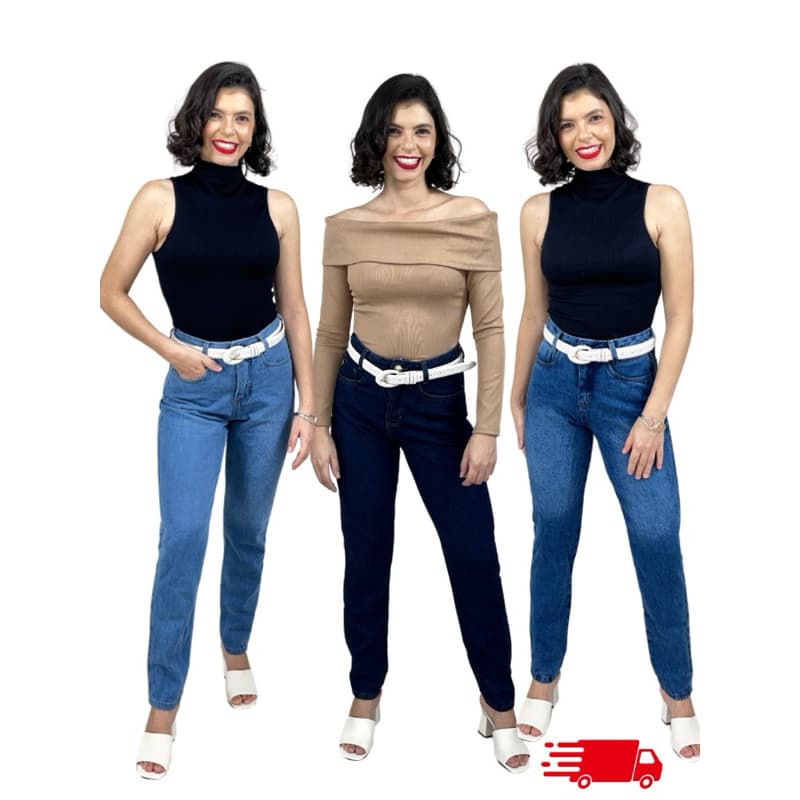 Calça mom Jeans feminina/ calça cintura alta/ calça jeans feminina
