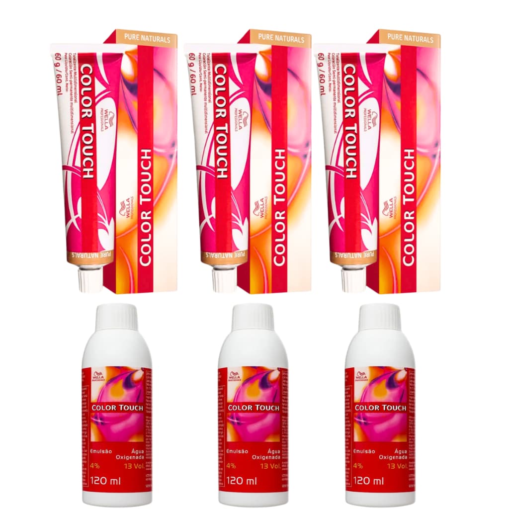 Kit C/ 03 Tonalizantes Colot Touch +03 Emulsões Color touch 4% 13 Vol. 120ml