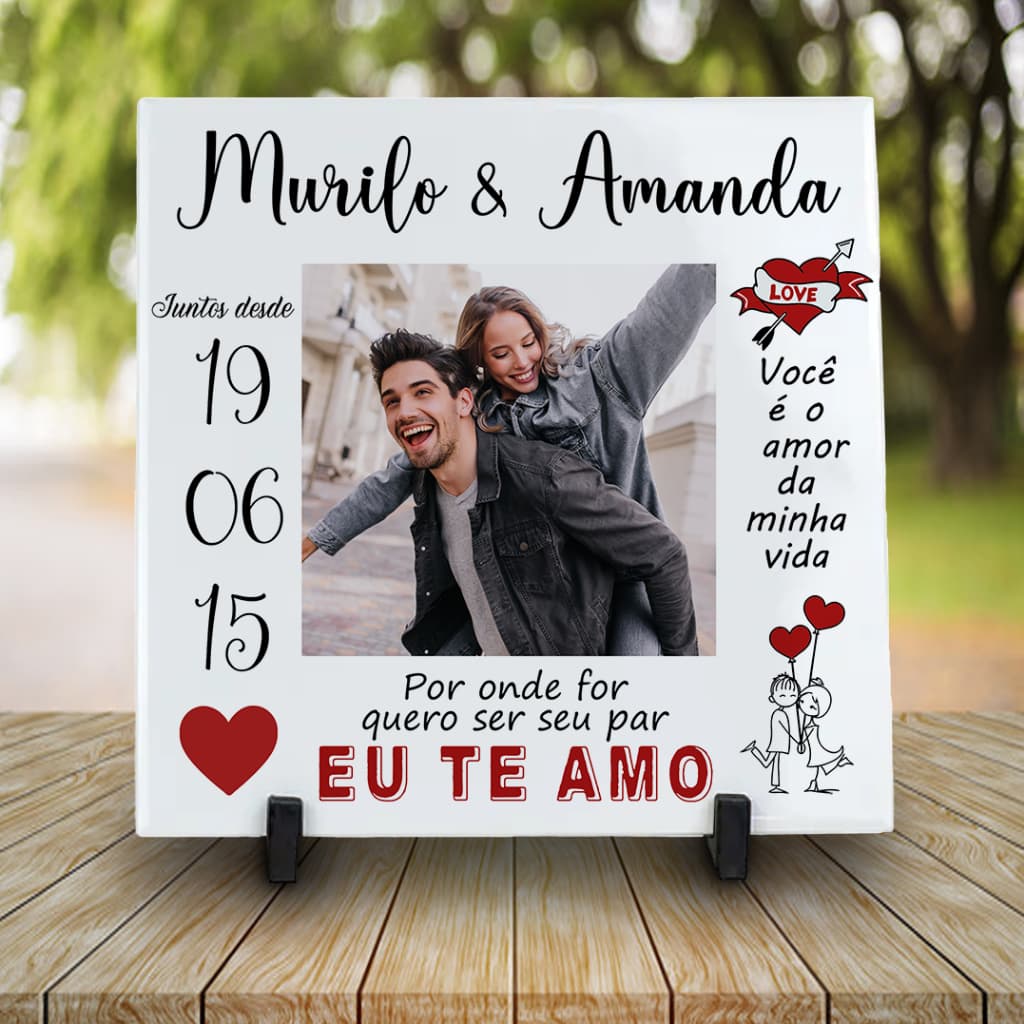 Azulejo Personalizado Casal/ Namorados com foto