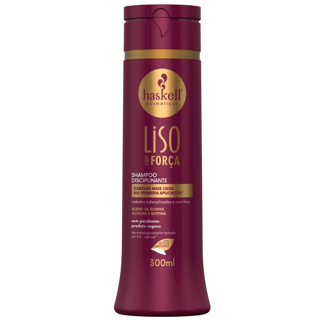 Shampoo Haskell Liso com Força 300 ml