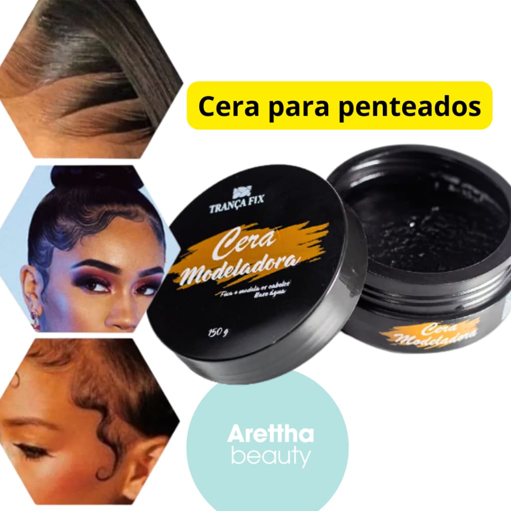 Pomada cera modeladora alta fixacção baby hair penteados trança