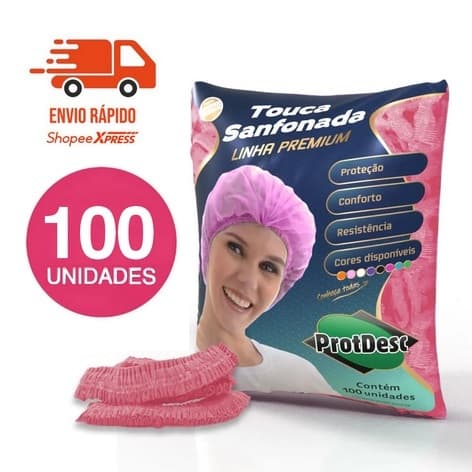 Touca Descartável TNT  Rosa com Anvisa Bebe pink Claro