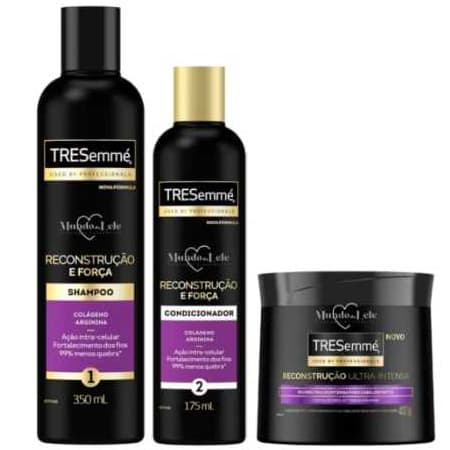 Shampoo e Condicionador e Máscara 400g Tresemmé Reconstrução e Força Colágeno e Arginina