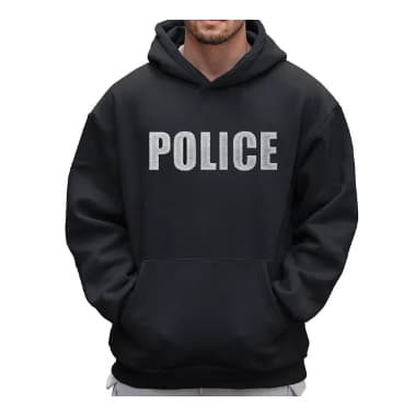 Casaco Moletom Unissex Fantasia Carnaval Policial 100% Algodão