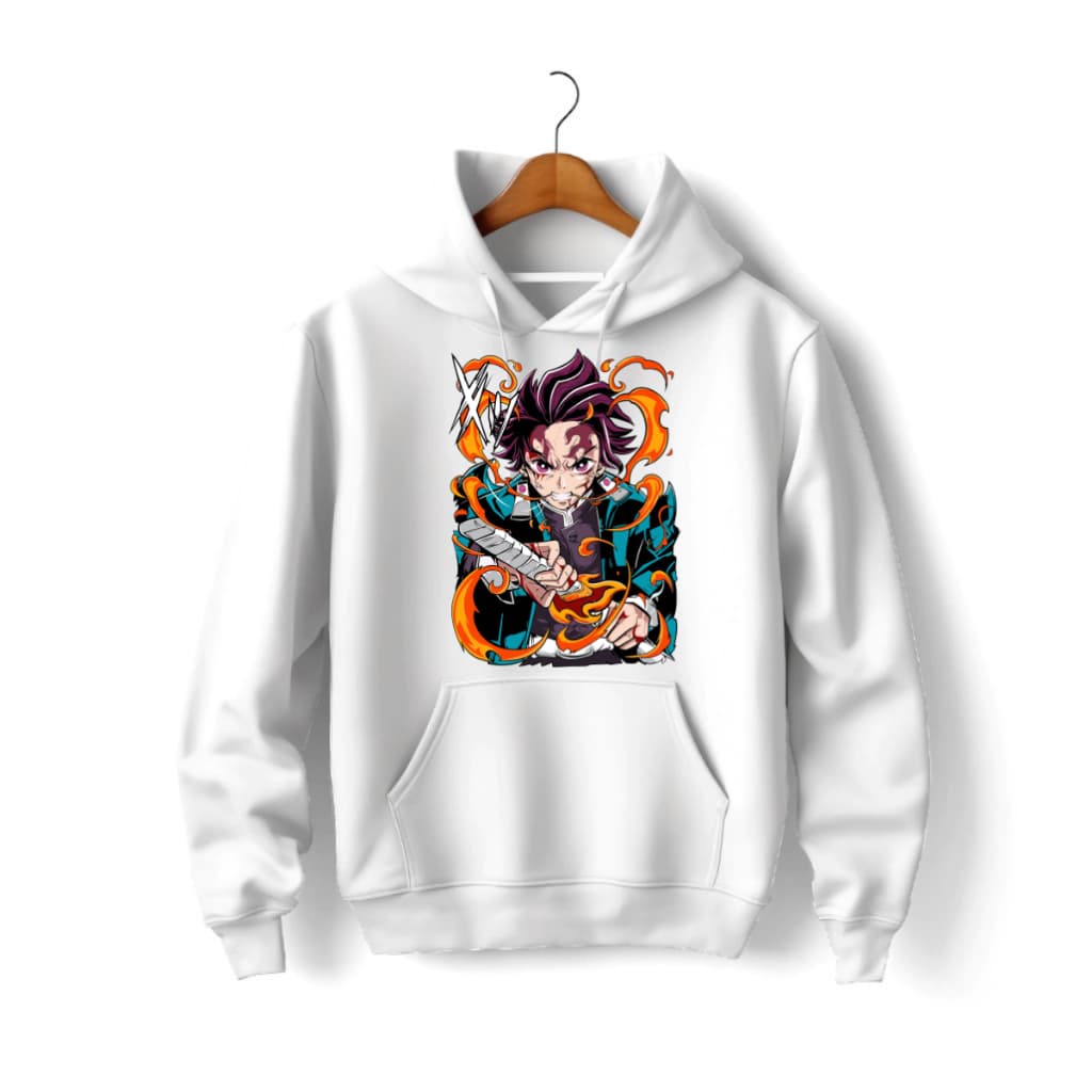 Moletom Com Capuz Personalizado Anime Demon Slayer Tanjiro Para o Frio 100% Algodão