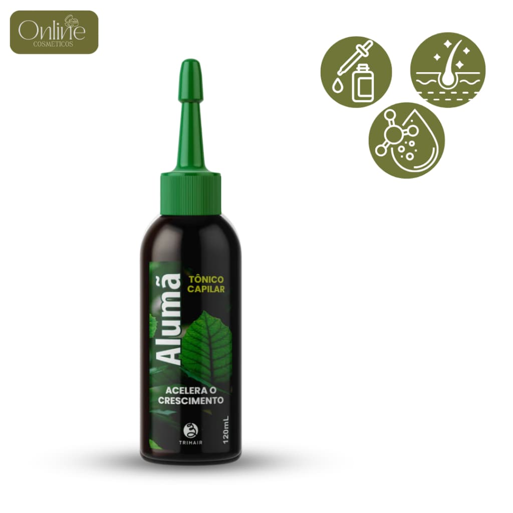 Tônico Capilar Alumã Acelera Crescimento Eficaz na Caspa e na Seborreia 120ml Trihair